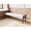 Lesro Brooklyn Waiting Reception 3 Seat Bench Wood Frame in Gray