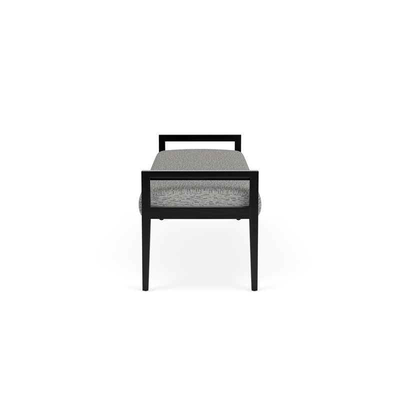 Lesro Brooklyn Waiting Reception 3 Seat Bench Wood Frame in Gray