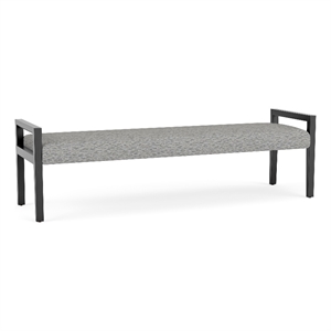 Lesro Brooklyn Waiting Reception 3 Seat Bench Wood Frame in Gray