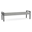 Lesro Brooklyn Waiting Reception 3 Seat Bench Wood Frame in Gray