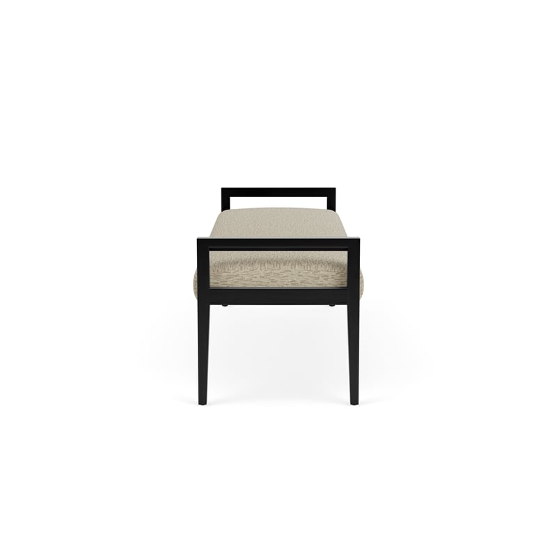 Lesro Brooklyn Waiting Reception 3 Seat Bench Wood Frame in Brown