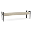 Lesro Brooklyn Waiting Reception 3 Seat Bench Wood Frame in Brown