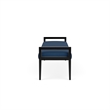 Lesro Brooklyn Waiting Reception 3 Seat Bench Wood Frame in Blue