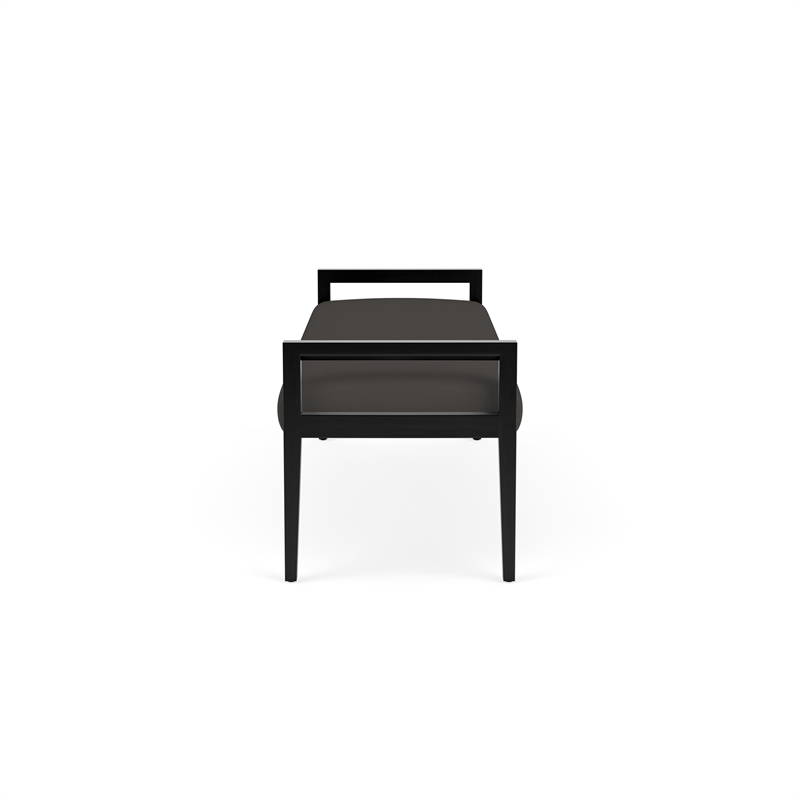 Lesro Brooklyn Waiting Reception 3 Seat Bench Wood Frame in Gray