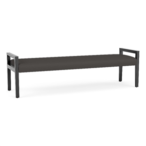 Lesro Brooklyn Waiting Reception 3 Seat Bench Wood Frame in Gray