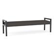 Lesro Brooklyn Waiting Reception 3 Seat Bench Wood Frame in Gray