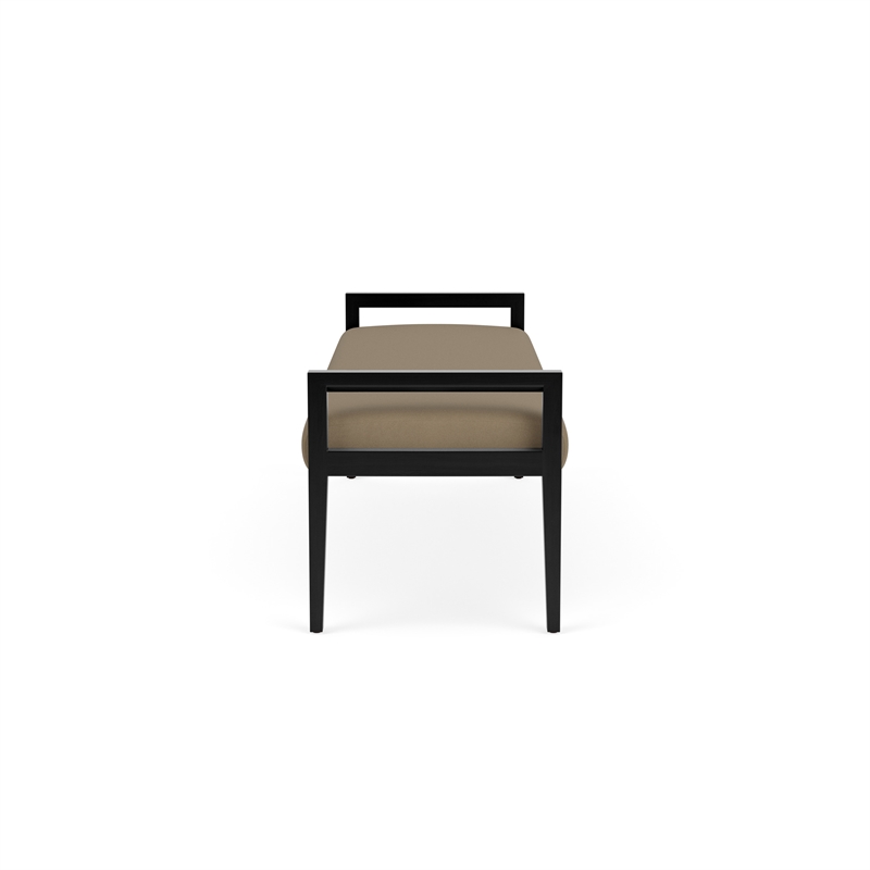 Lesro Brooklyn Waiting Reception 3 Seat Bench Wood Frame in Brown