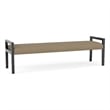 Lesro Brooklyn Waiting Reception 3 Seat Bench Wood Frame in Brown
