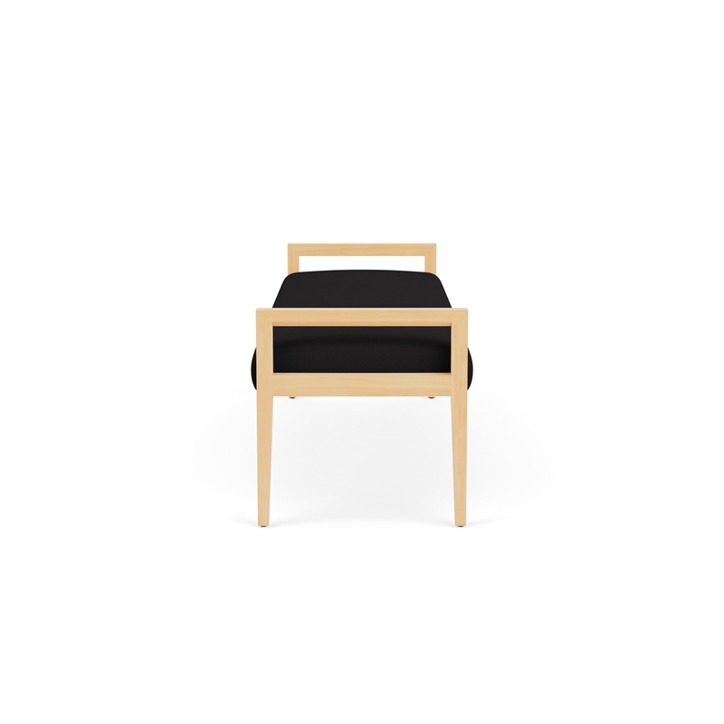 Lesro Brooklyn Waiting Reception 3 Seat Bench Wood Frame in Black