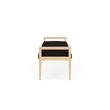 Lesro Brooklyn Waiting Reception 3 Seat Bench Wood Frame in Black
