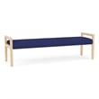 Lesro Brooklyn Waiting Reception 3 Seat Bench Wood Frame in Blue