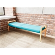 Lesro Brooklyn Waiting Reception 3 Seat Bench Wood Frame in Teal