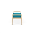 Lesro Brooklyn Waiting Reception 3 Seat Bench Wood Frame in Teal