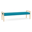 Lesro Brooklyn Waiting Reception 3 Seat Bench Wood Frame in Teal