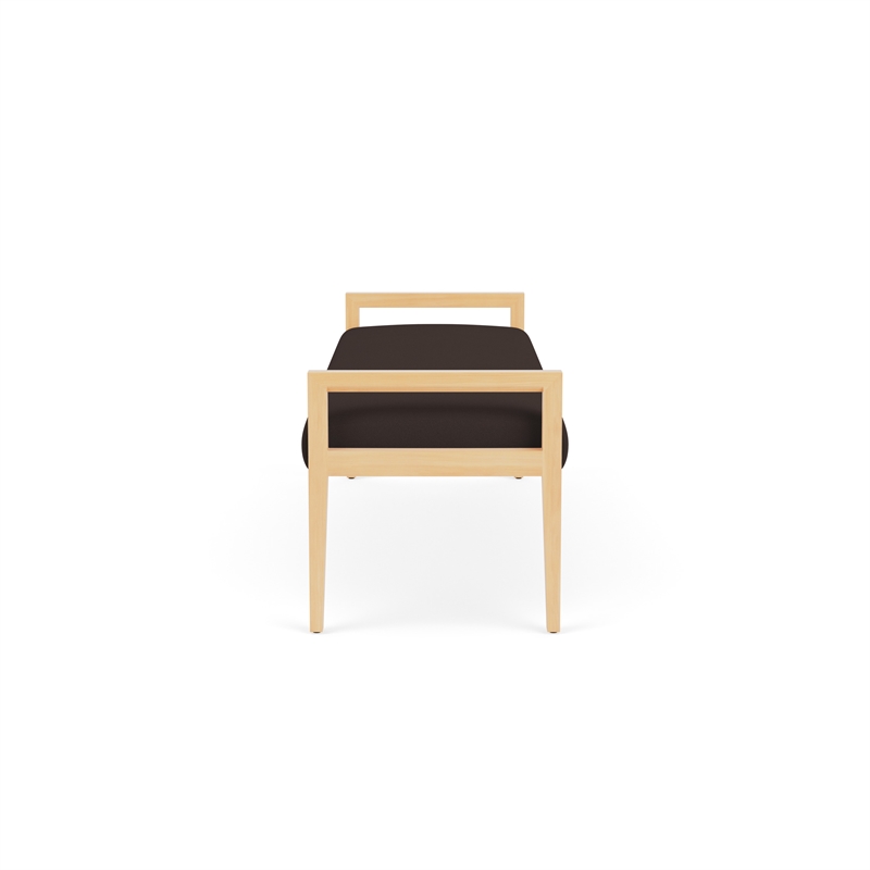 Lesro Brooklyn Waiting Reception 3 Seat Bench Wood Frame in Brown