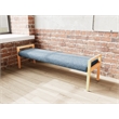 Lesro Brooklyn Waiting Reception 3 Seat Bench Wood Frame in Blue