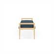 Lesro Brooklyn Waiting Reception 3 Seat Bench Wood Frame in Blue