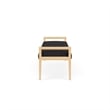 Lesro Brooklyn Waiting Reception 3 Seat Bench Wood Frame in Gray