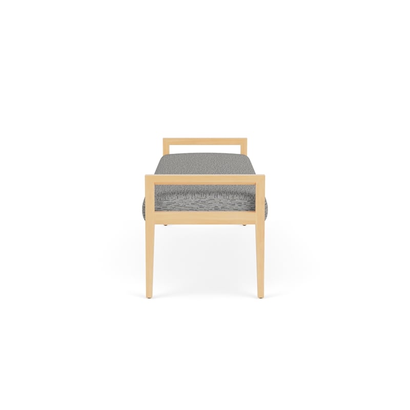 Lesro Brooklyn Waiting Reception 3 Seat Bench Wood Frame in Gray