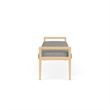 Lesro Brooklyn Waiting Reception 3 Seat Bench Wood Frame in Gray