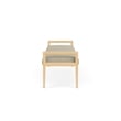 Lesro Brooklyn Waiting Reception 3 Seat Bench Wood Frame in Brown