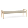 Lesro Brooklyn Waiting Reception 3 Seat Bench Wood Frame in Brown