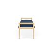 Lesro Brooklyn Waiting Reception 3 Seat Bench Wood Frame in Blue
