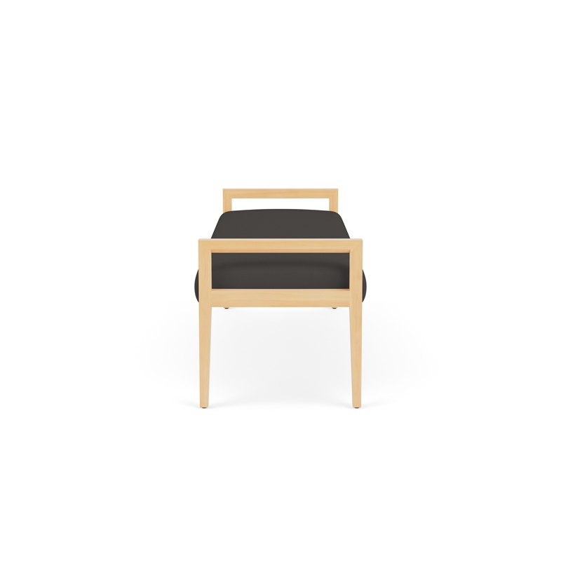 Lesro Brooklyn Waiting Reception 3 Seat Bench Wood Frame in Gray
