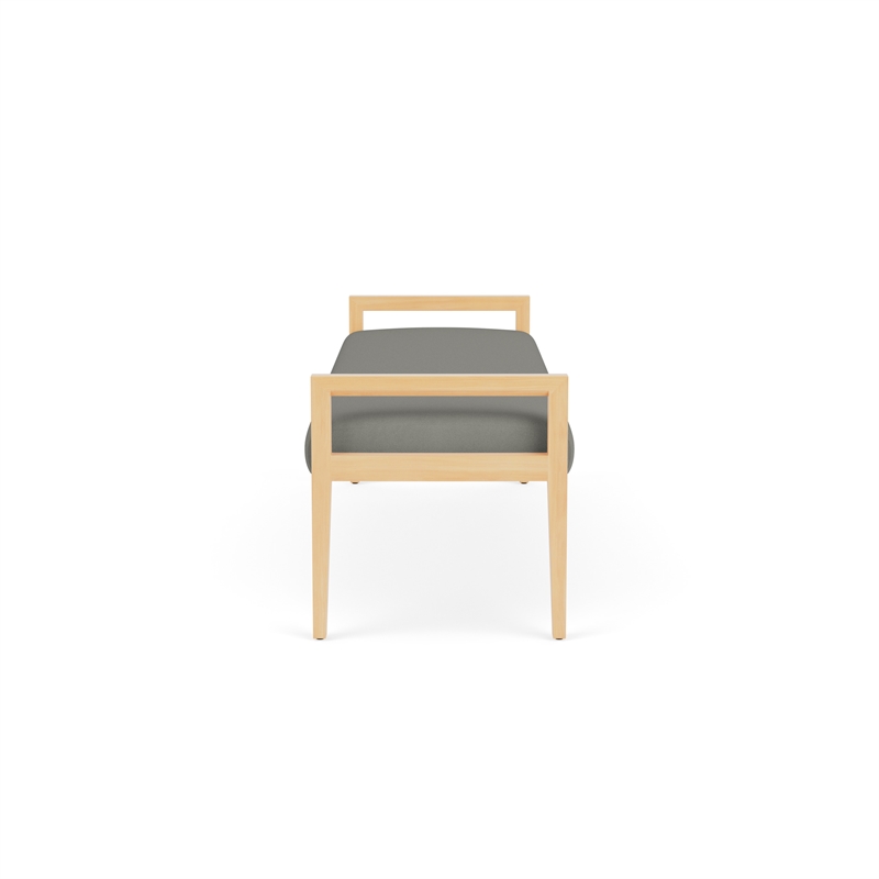 Lesro Brooklyn Waiting Reception 3 Seat Bench Wood Frame in Gray