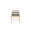 Lesro Brooklyn Waiting Reception 3 Seat Bench Wood Frame in Gray