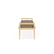 Lesro Brooklyn Waiting Reception 3 Seat Bench Wood Frame in Brown