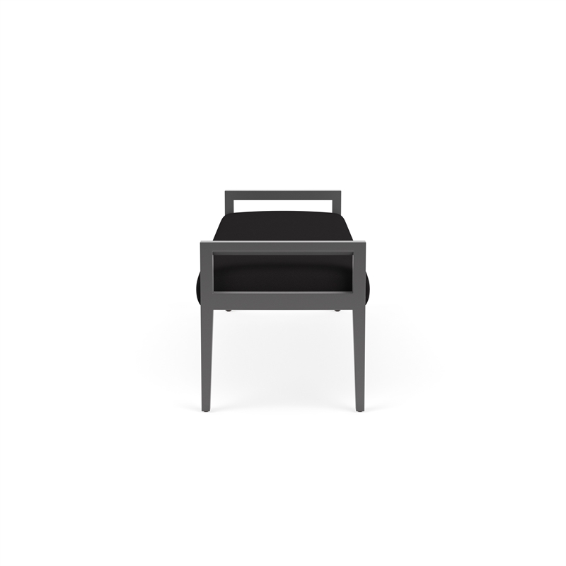 Lesro Brooklyn Waiting Reception 3 Seat Bench Wood Frame in Black