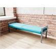 Lesro Brooklyn Waiting Reception 3 Seat Bench Wood Frame in Teal