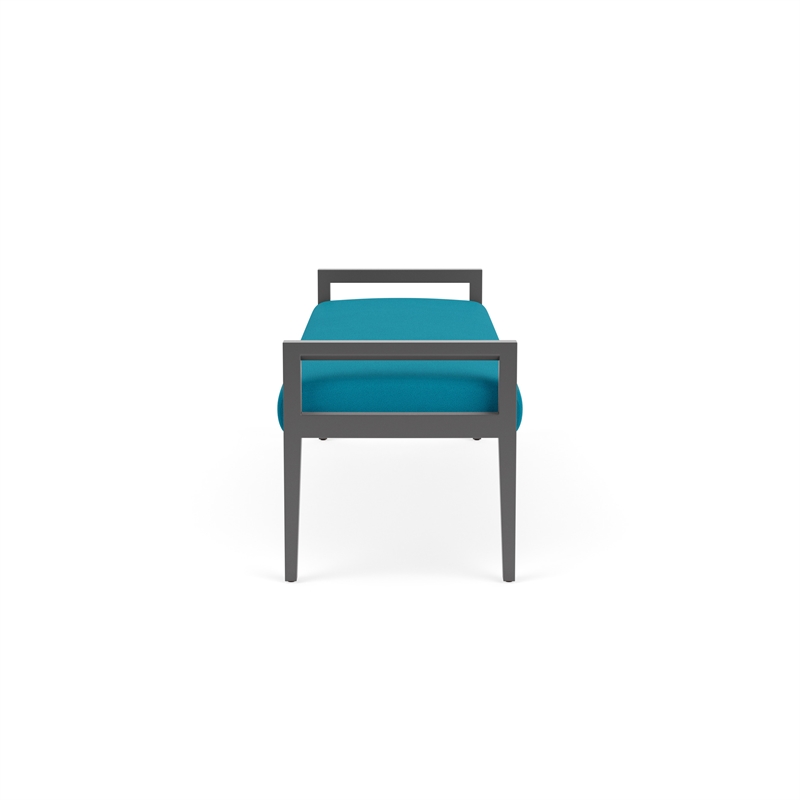 Lesro Brooklyn Waiting Reception 3 Seat Bench Wood Frame in Teal