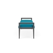 Lesro Brooklyn Waiting Reception 3 Seat Bench Wood Frame in Teal