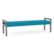 Lesro Brooklyn Waiting Reception 3 Seat Bench Wood Frame in Teal