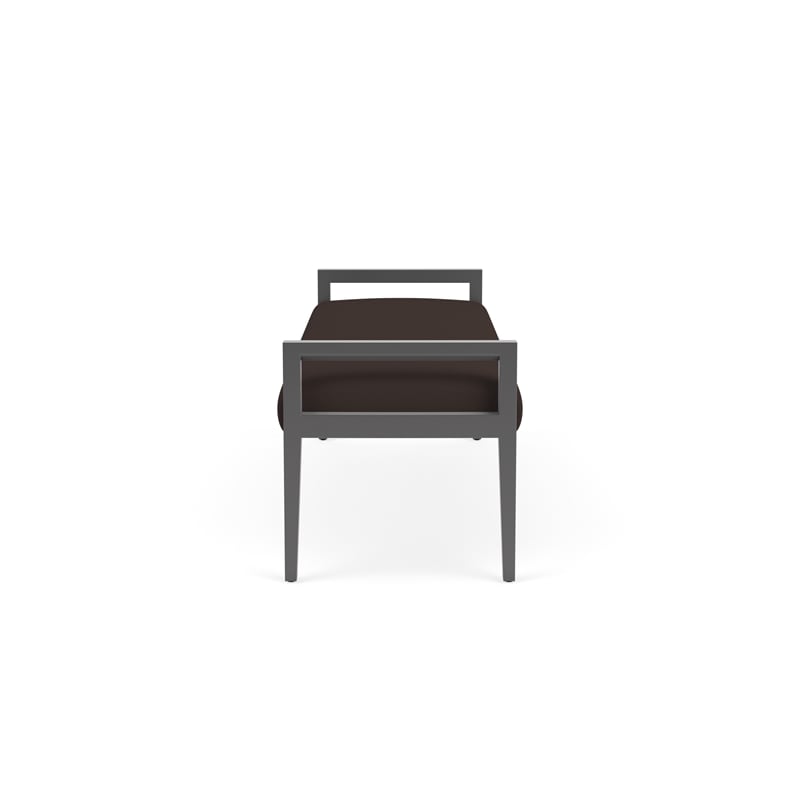 Lesro Brooklyn Waiting Reception 3 Seat Bench Wood Frame in Brown