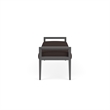 Lesro Brooklyn Waiting Reception 3 Seat Bench Wood Frame in Brown