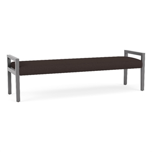 Lesro Brooklyn Waiting Reception 3 Seat Bench Wood Frame in Brown