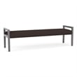 Lesro Brooklyn Waiting Reception 3 Seat Bench Wood Frame in Brown