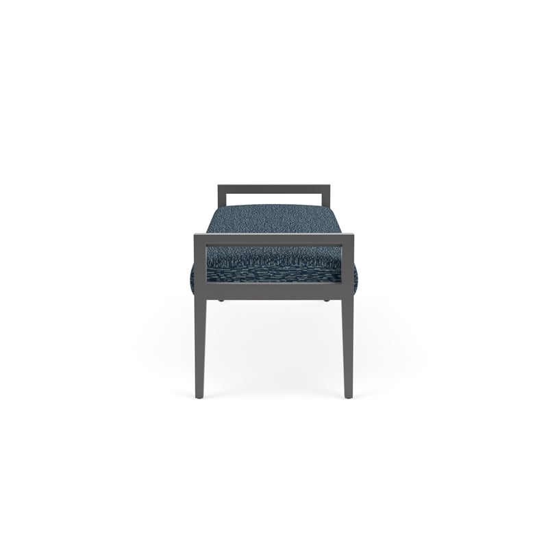 Lesro Brooklyn Waiting Reception 3 Seat Bench Wood Frame in Blue