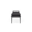Lesro Brooklyn Waiting Reception 3 Seat Bench Wood Frame in Gray