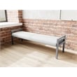 Lesro Brooklyn Waiting Reception 3 Seat Bench Wood Frame in Gray