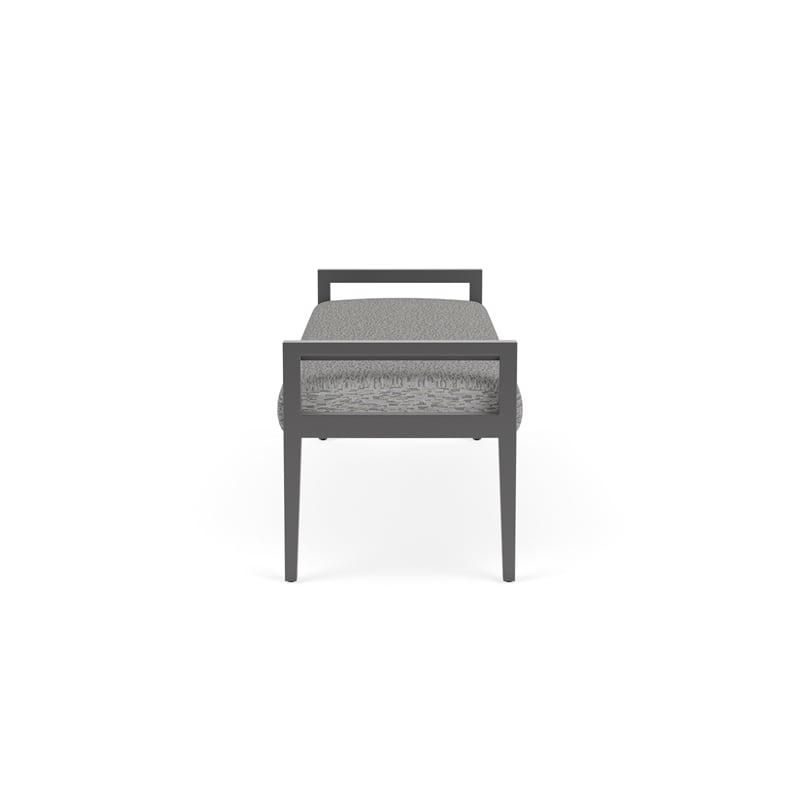 Lesro Brooklyn Waiting Reception 3 Seat Bench Wood Frame in Gray