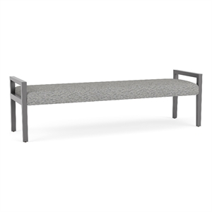 Lesro Brooklyn Waiting Reception 3 Seat Bench Wood Frame in Gray