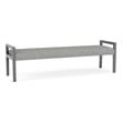 Lesro Brooklyn Waiting Reception 3 Seat Bench Wood Frame in Gray
