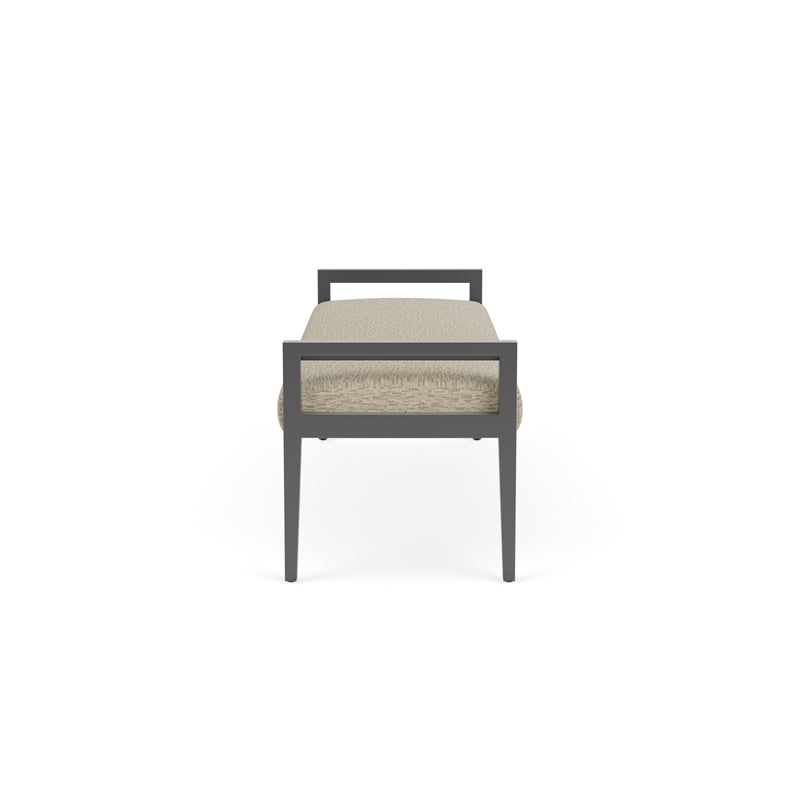 Lesro Brooklyn Waiting Reception 3 Seat Bench Wood Frame in Brown