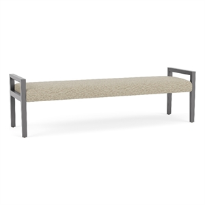 Lesro Brooklyn Waiting Reception 3 Seat Bench Wood Frame in Brown