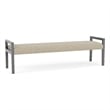 Lesro Brooklyn Waiting Reception 3 Seat Bench Wood Frame in Brown