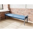 Lesro Brooklyn Waiting Reception 3 Seat Bench Wood Frame in Blue